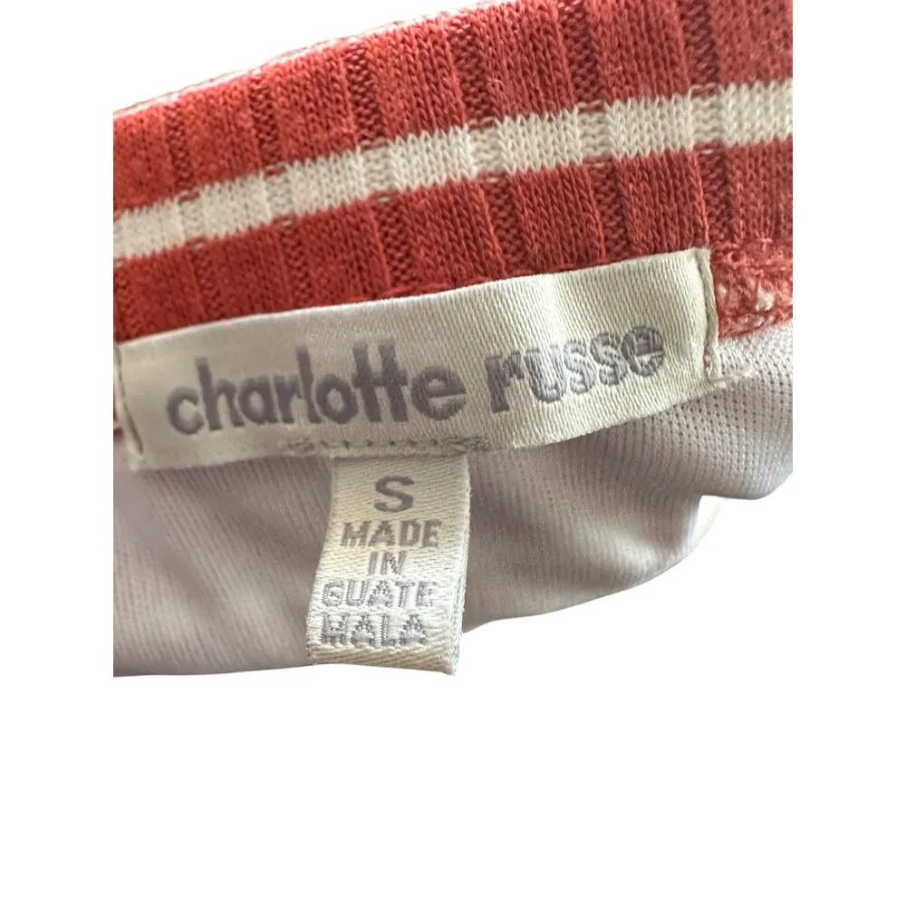 Vintage Womens off-the-shoulder mini dress Striped tiered ruffled sleeves Sz S - Image 4