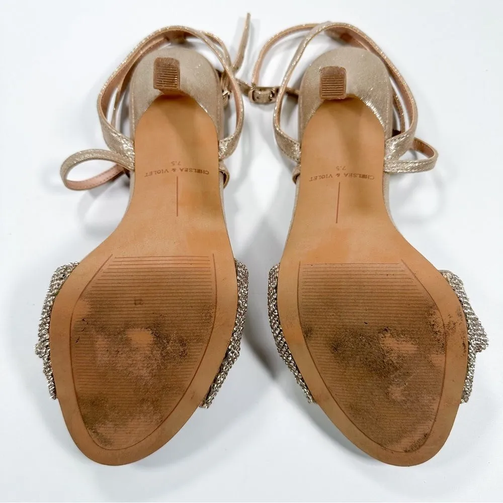 Chelsea & Violet Brandy Rhinestone Twist Ankle Strap Dress Sandals - Image 12