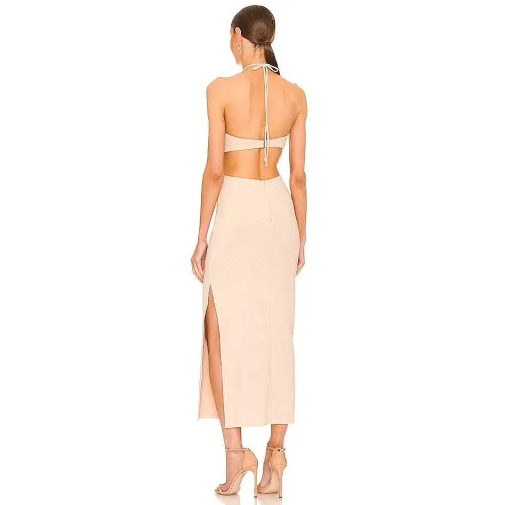 Bec & Bridge Iris Halter Midi Dress Macadamia - Image 3
