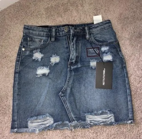 Denim Ripped Skirt  - Image 4