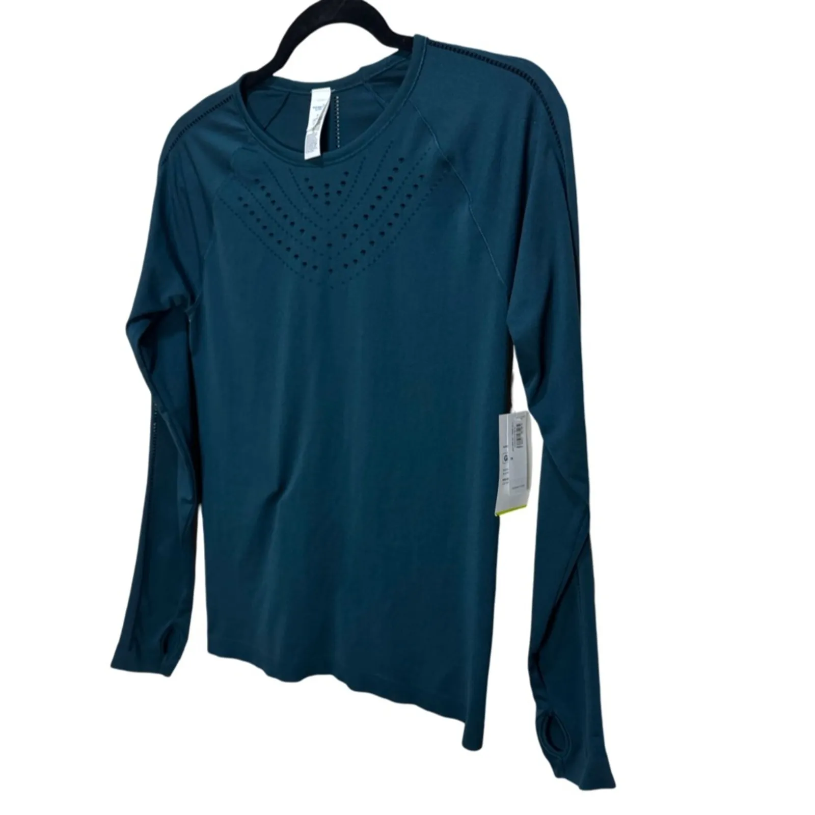 Old Navy Active Go-Dry Fitted Seamless Top - Dark Teal Size M - Image 2