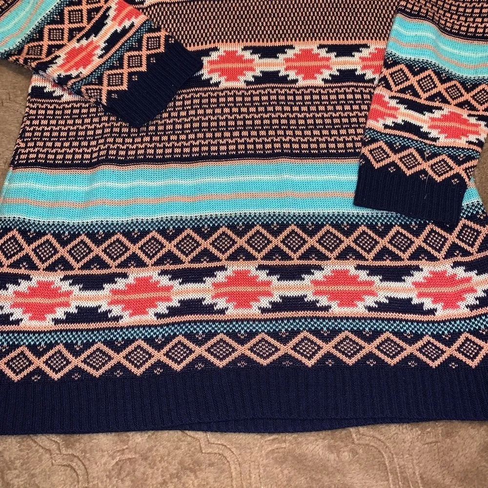 Cotton Emporium tribal striped sweater, XS - Image 4