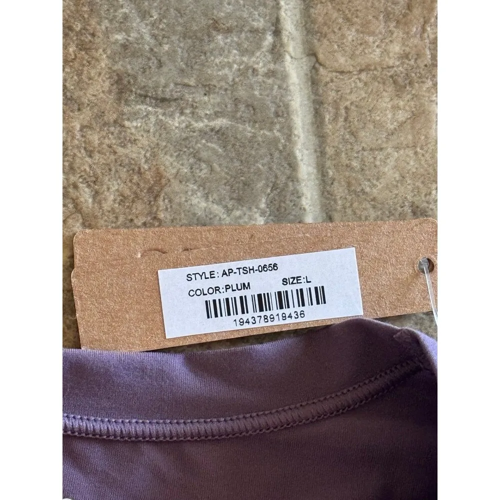 Skims Fits Everybody Super Cropped T-Shirt Plum Size Large - Image 12