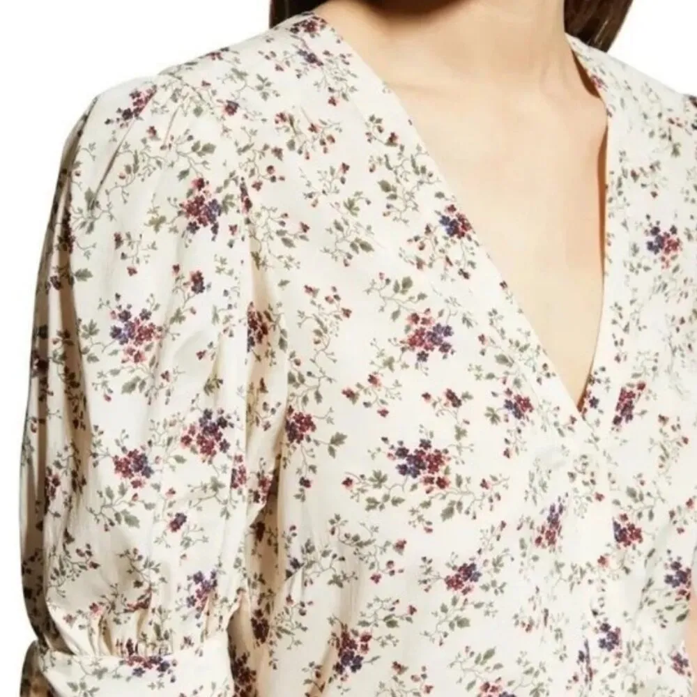 đź’•VERONICA BEARDđź’• Gizela Blouse ~ Silk Whitestone Micro Floral Print - Image 4