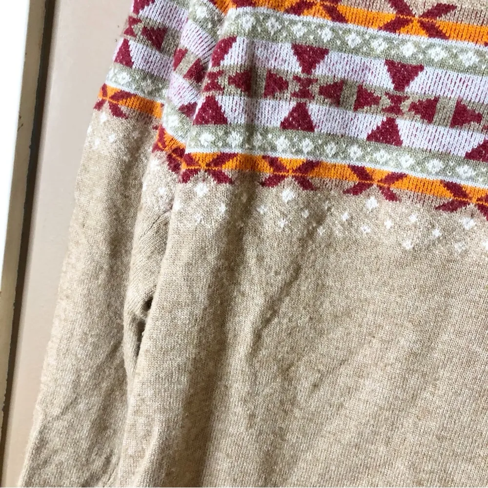 Woolrich wildview crew fair‎ isle sweater wool alpaca brown size medium - Image 3