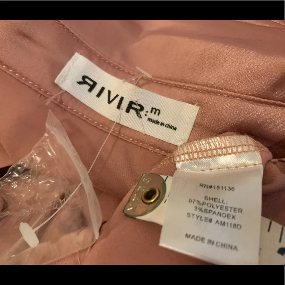 NWT Satin shirt midi dress in mauve size M - Image 9