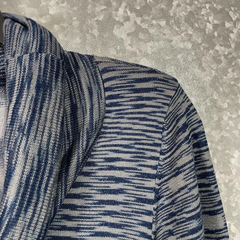 Notations Women's Blue & Gray Ikat Boho Cowl Neck Sweater - Size XL - Lagenlook - Image 2