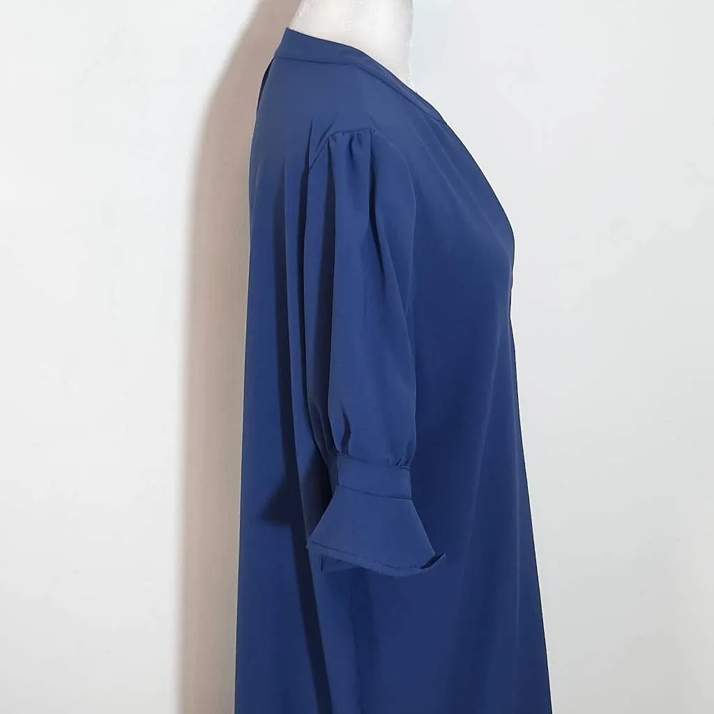 Blue Short Sleeve Shift Dress Size XL Blue Wedding Guest Dress - Image 6