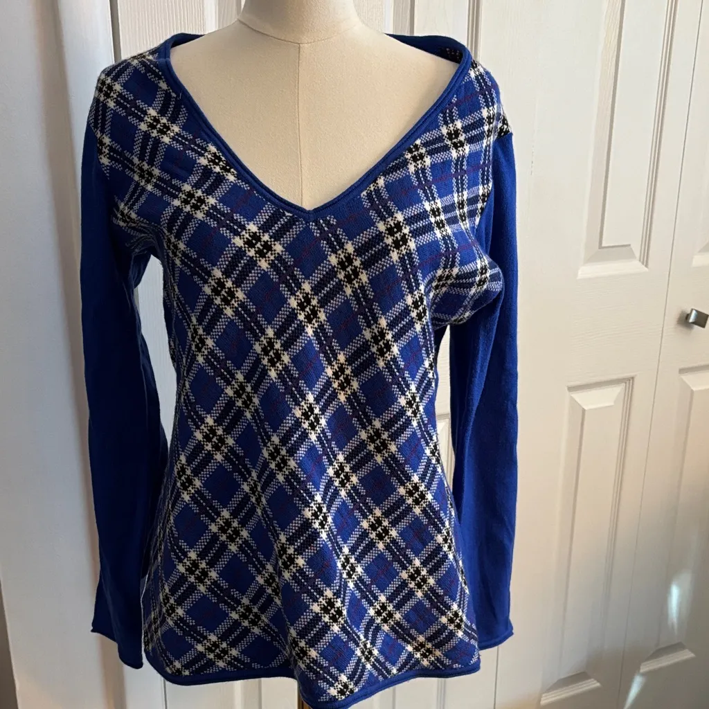 New Without Tags – New York & Company Royal Blue Plaid V - Image 2