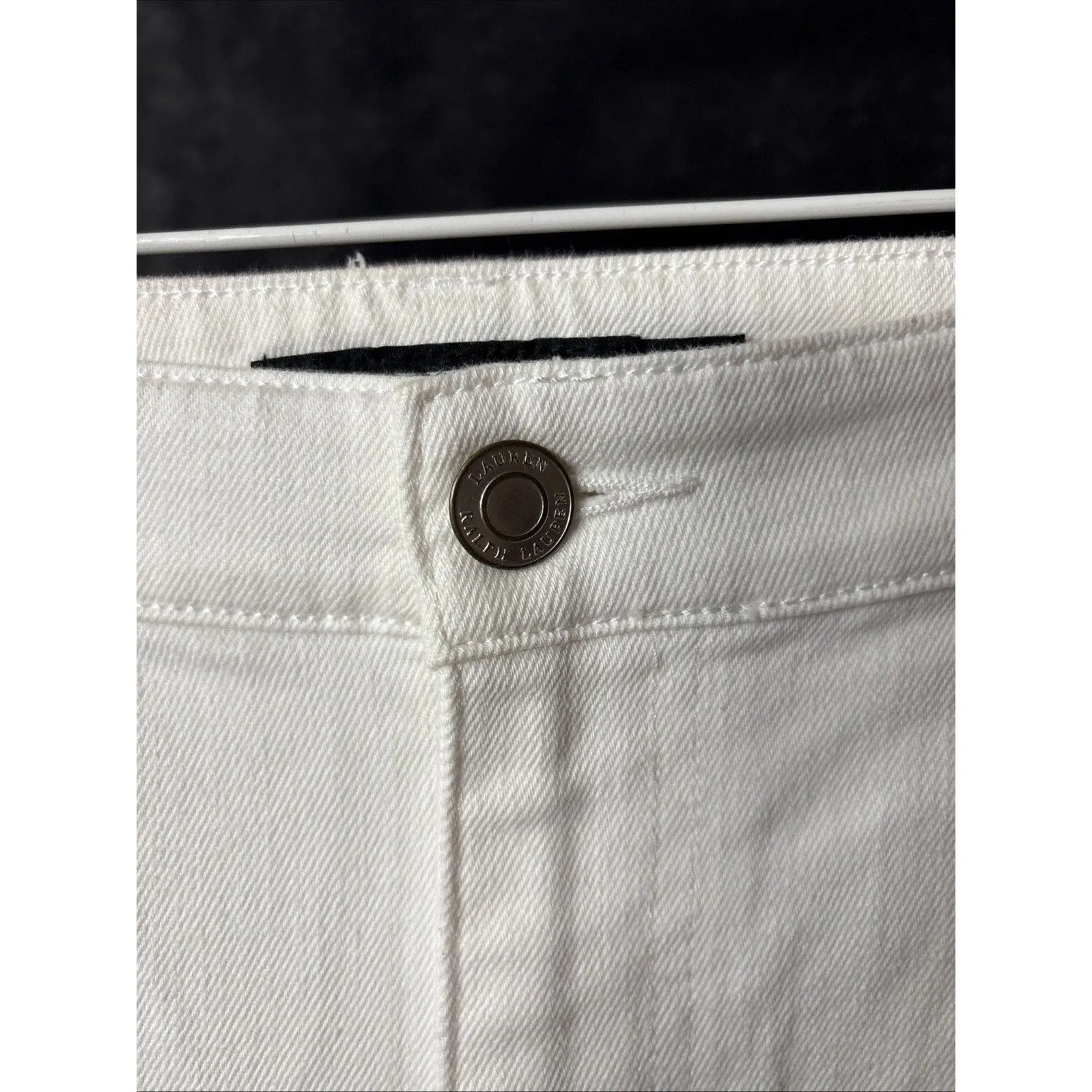 Lauren Ralph Lauren BLACK LABEL Women's Jeans White Size 14 Straight Denim - Image 4