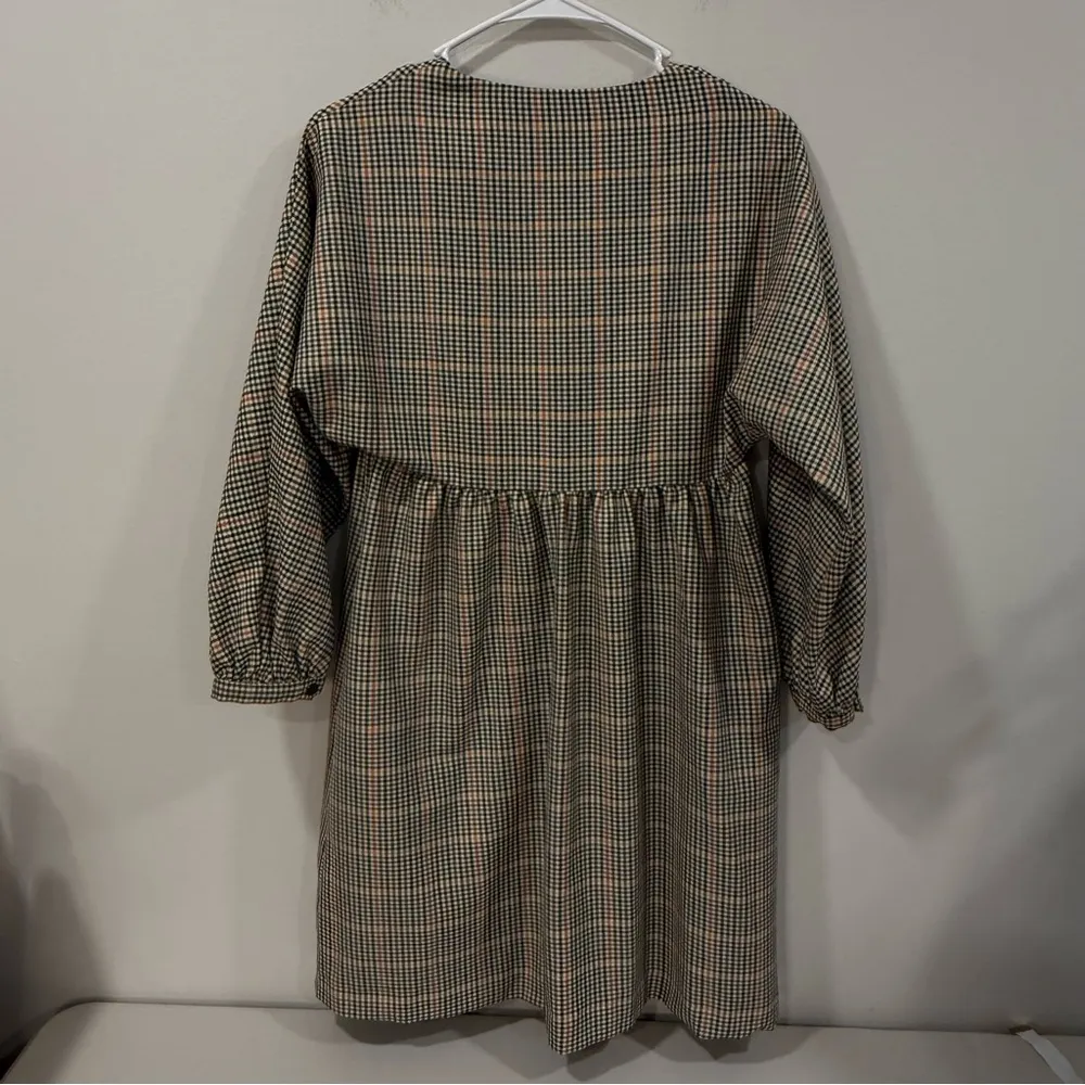 Zara V-Neck Plaid Button Long Sleeve Dress XS EUC - Image 8