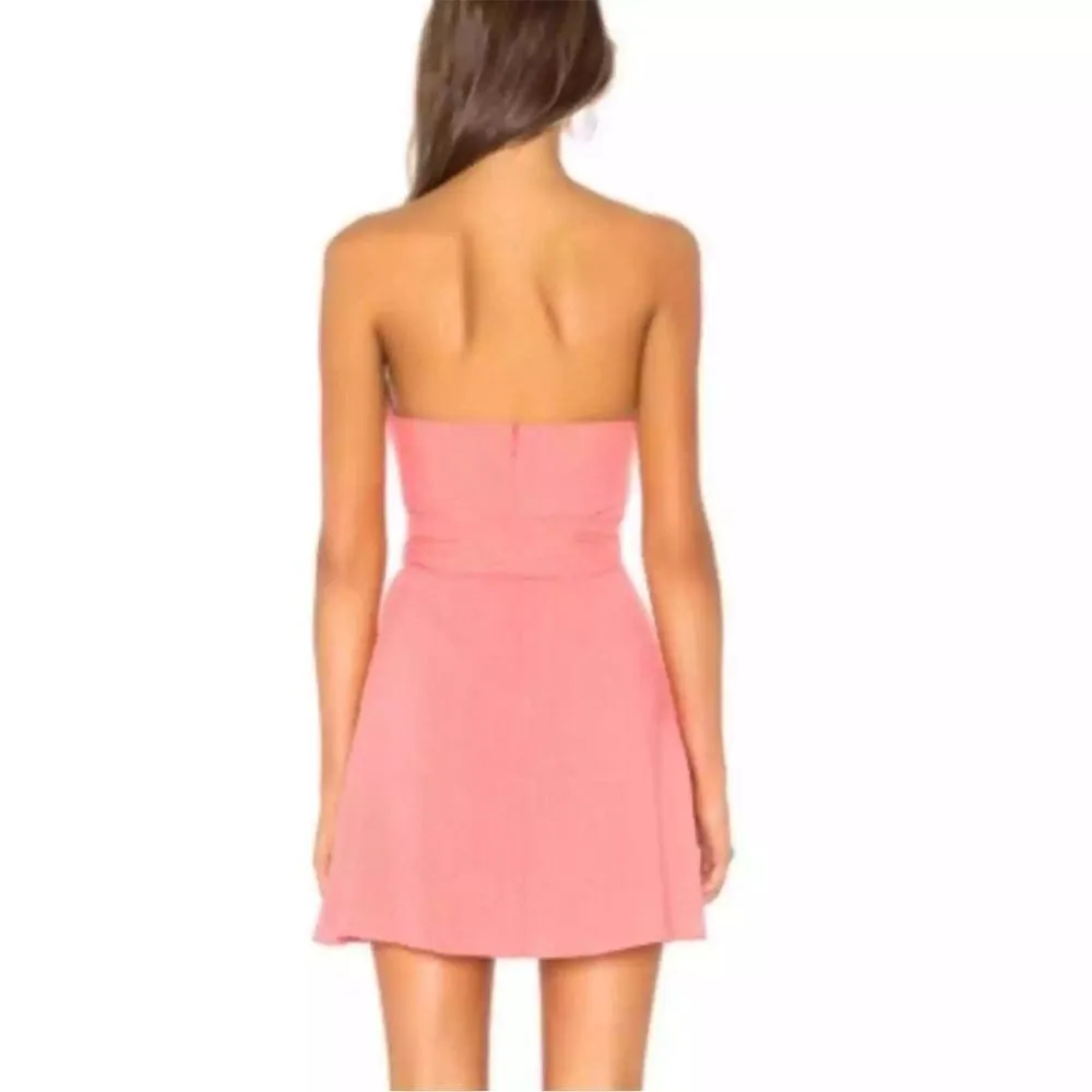 Revolve By the Way. Jenny Tube Front Tie Textured Coral Mini Dress small - Image 2