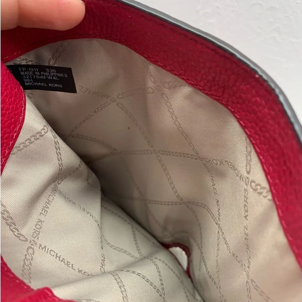 Michael Kors Red Double Pocket Phone Holder Wallet - Image 8