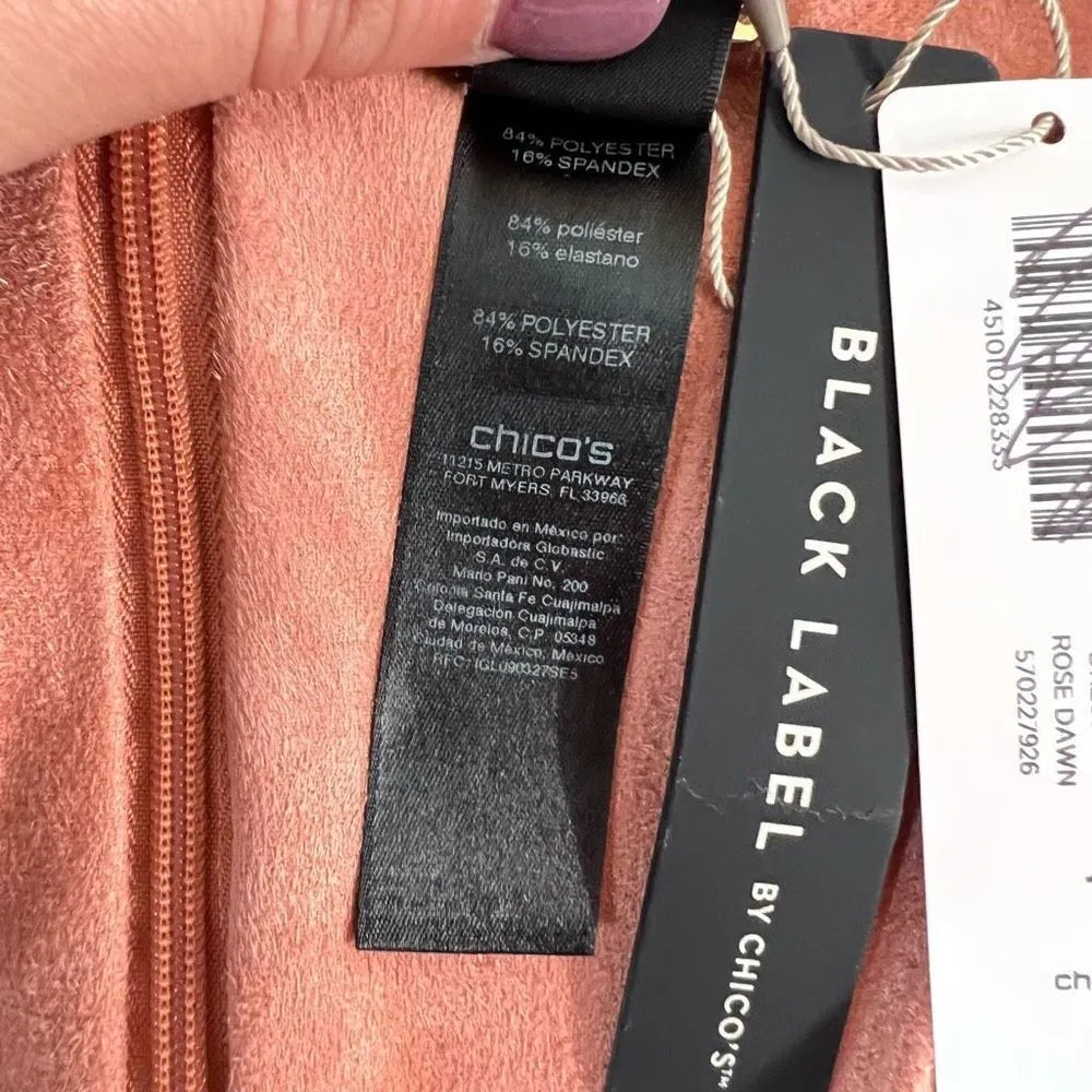 Chicos Black Label Women's Pink Faux Suede Sleeveless Midi Dress Size M 8/10 NWT - Image 7