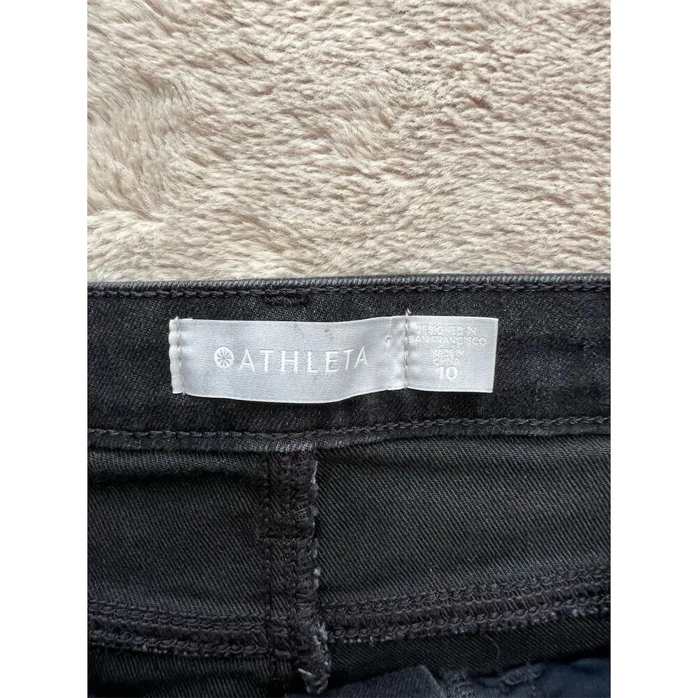 Athleta Women's Skinny Jeans Size 10 Black Dark Wash Ankle Zip - Image 5