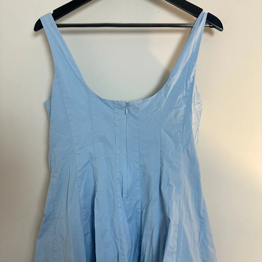 STAUD Mini Wells Fit & Flare Dress in Sky Size US 12 - Image 8