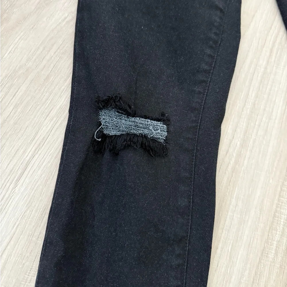 Blanqi Maternity Postpartum Belly Support Jeans | Black Distressed Raw Hem | 4 - Image 5