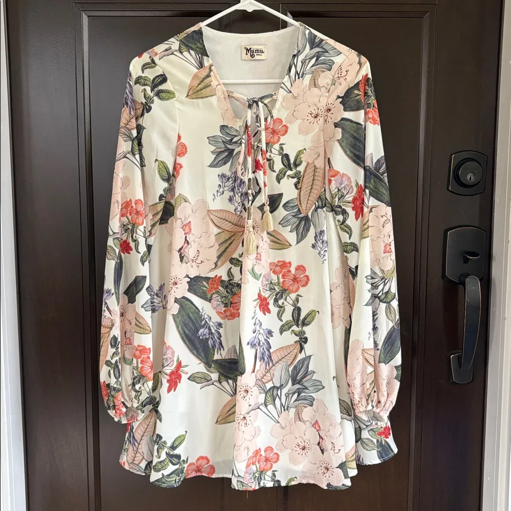 Like New Show Me Your Mumu Lightning Bird Floral Tunic / Mini Dress Small - Image 2