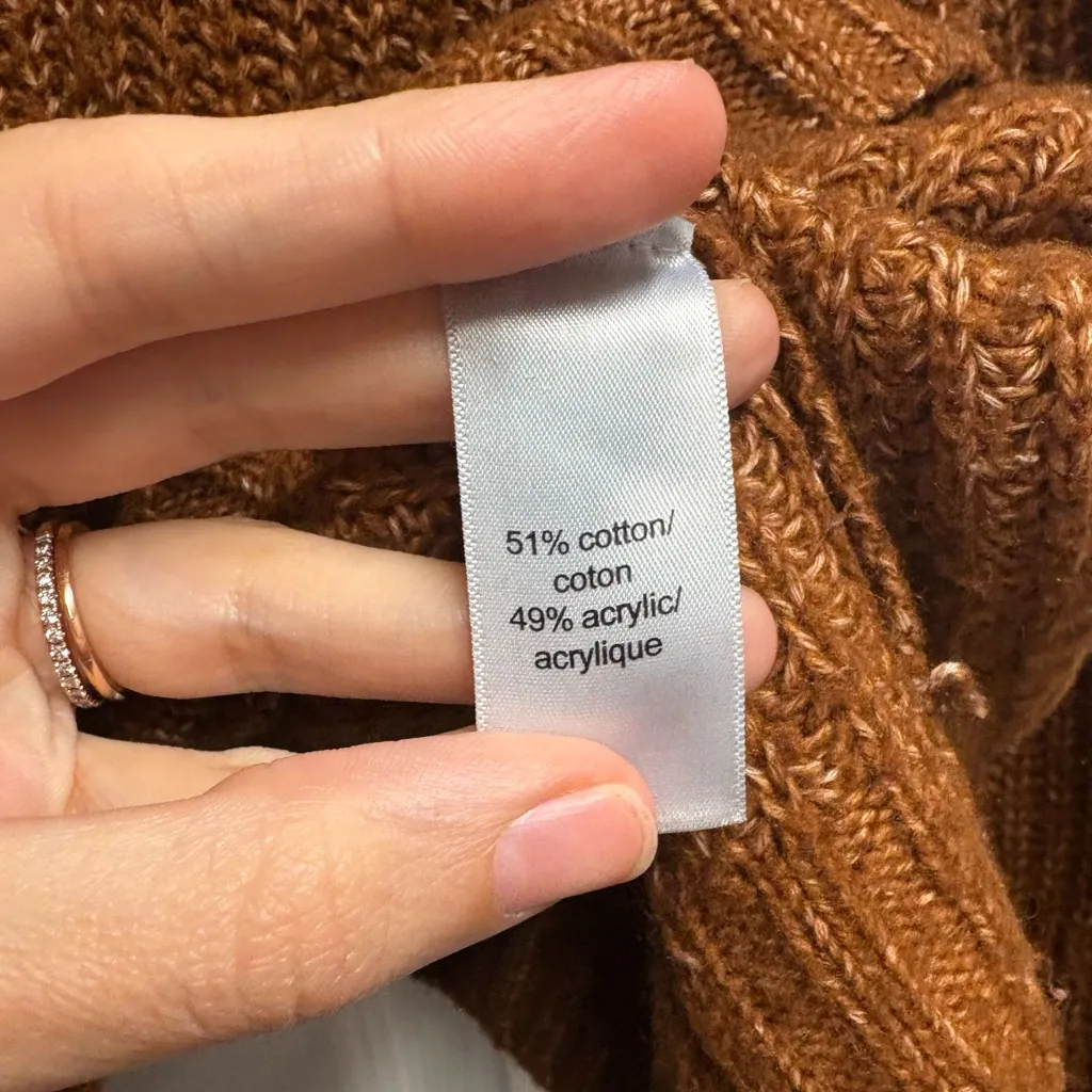 Maurices Rust/Mustard Oversized Sweater Size Large - Image 3