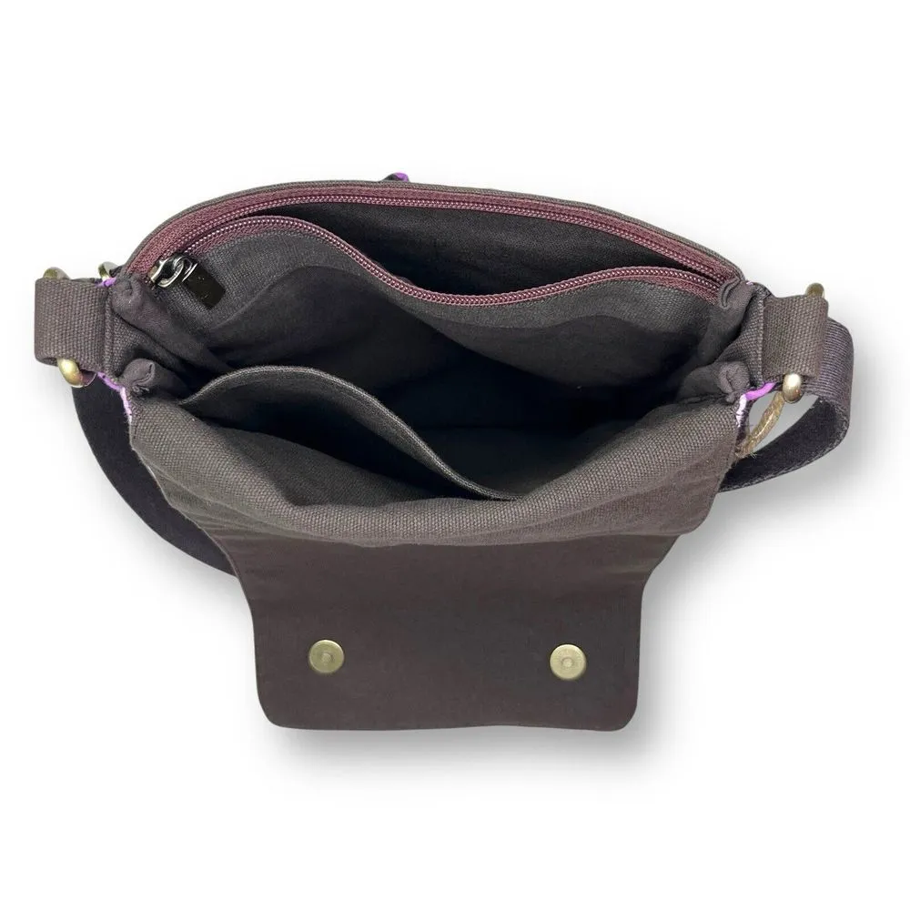 New Sari Bari Crossbody Satchel Bag | Vintage‎ Sari Purse | Handmade | India Pink - Image 6