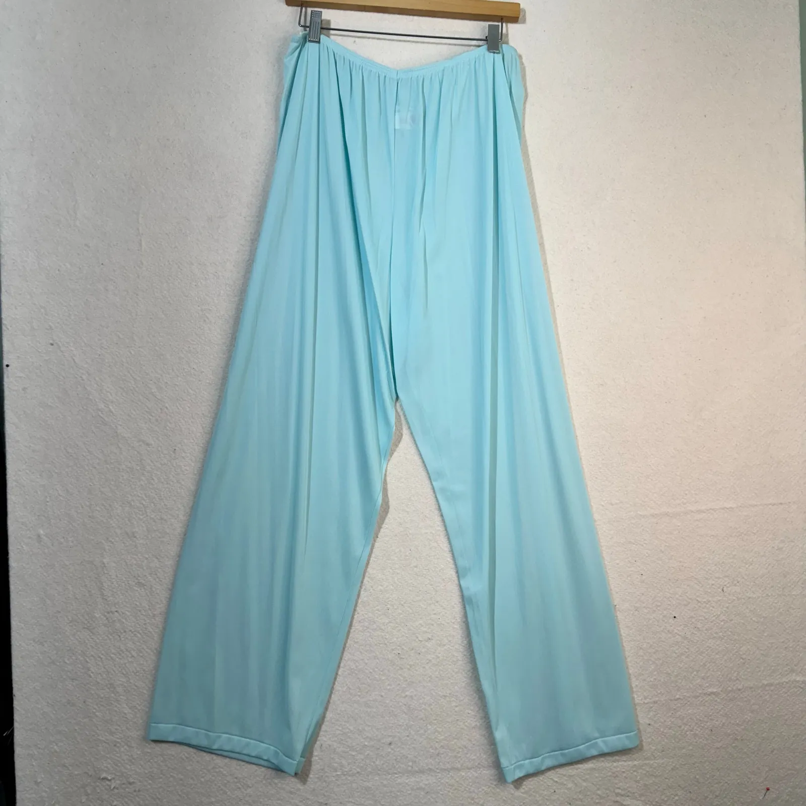 Vanity Fair Azure Mist Blue Silky Satin Nylon PJ Pajama Set Size X-Large XL VTG - Image 8