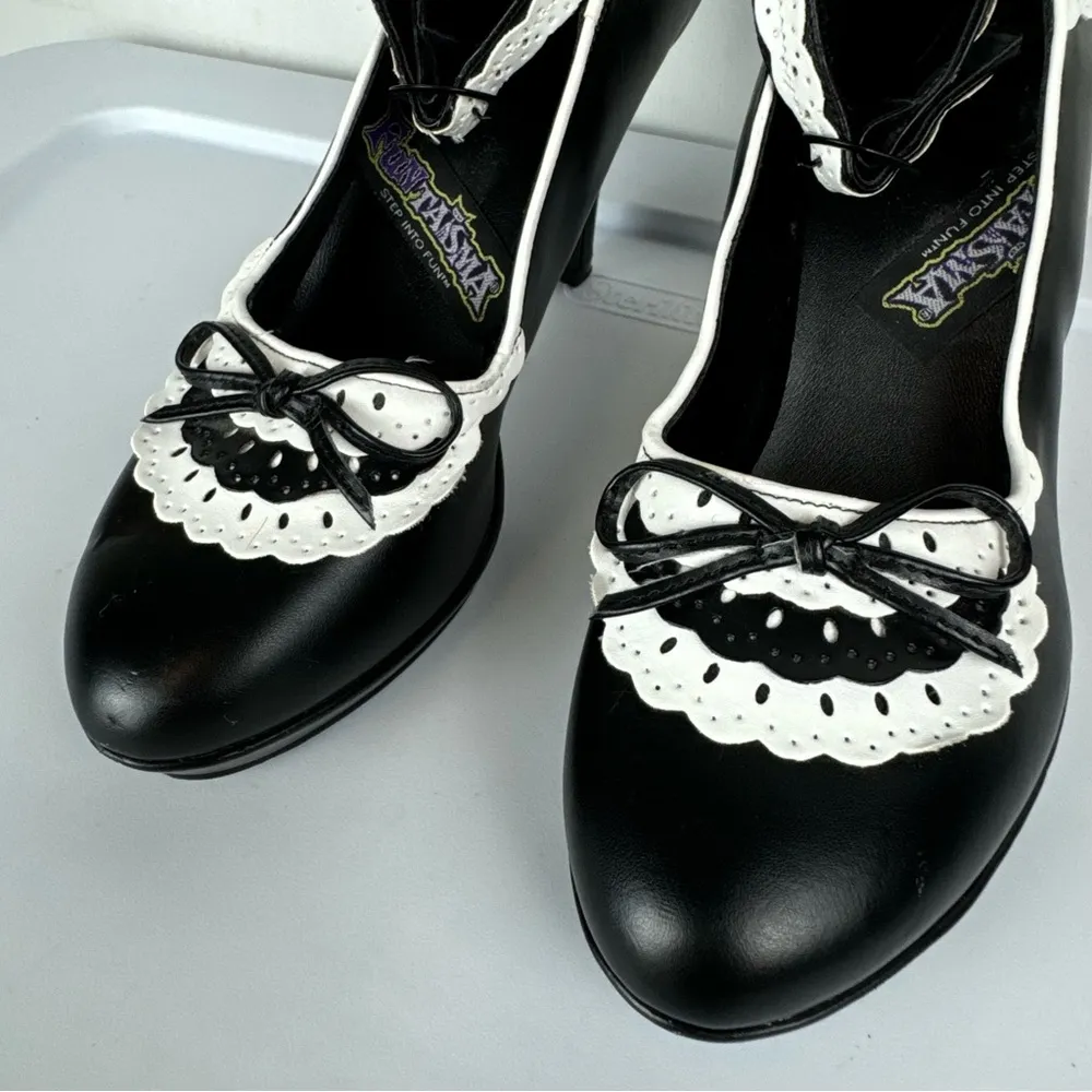Funtasma Womens Mary Jane Heels Sz 8 Flapper Maid Halloween Dressy Black - Image 6
