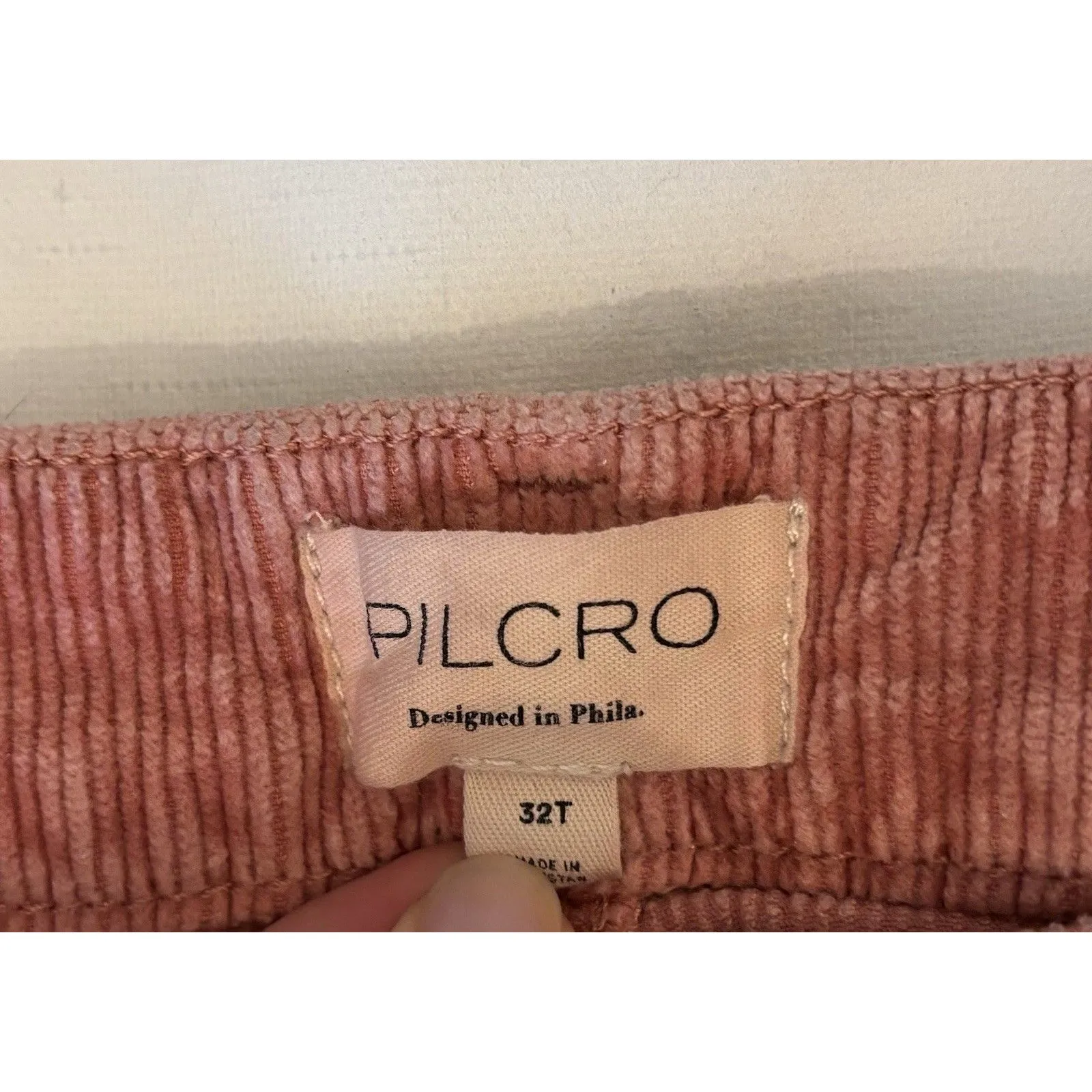 Anthropologie The Yaya Mid-Rise Corduroy Crop Flare Jeans Pink Rose Women’s 32T - Image 4