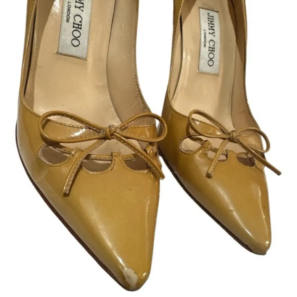Jimmy Choo Pointed Toe Heels Neutral Size 36 - Image 3