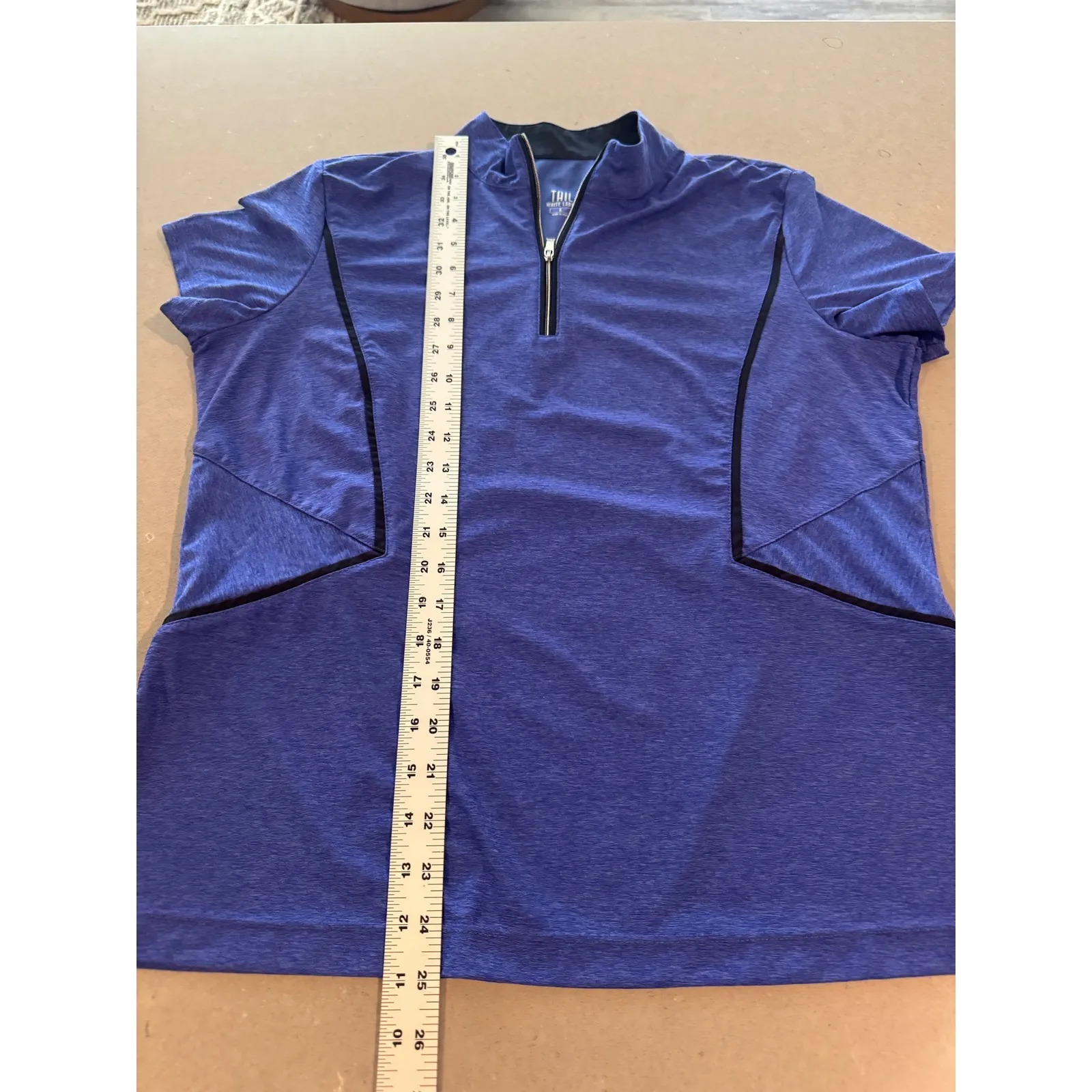 TAIL White Label Womens Purple Short Sleeve Golf Polo Shirt Quarter‎ Zip L Size L - Image 5