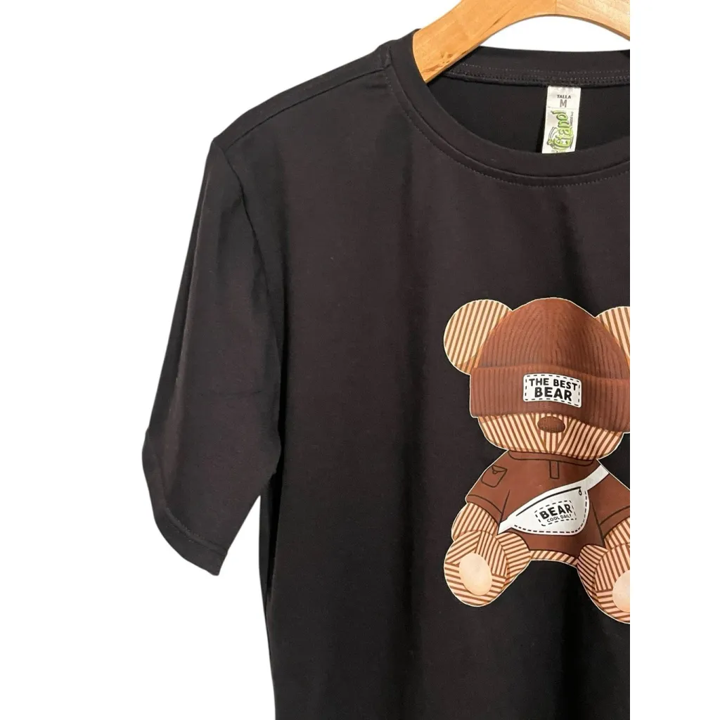 Etanol T Shirt Womens Size M Tall Black The Best Bear Print Short Sleeve Crew Size M - Image 2