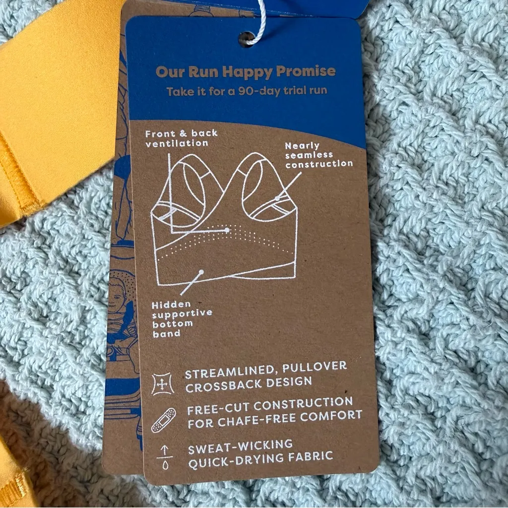 NWT Brooks Dare Crossback Run Sports Bra Womens 30 A/B Saffron Yellow Padded NEW - Image 5