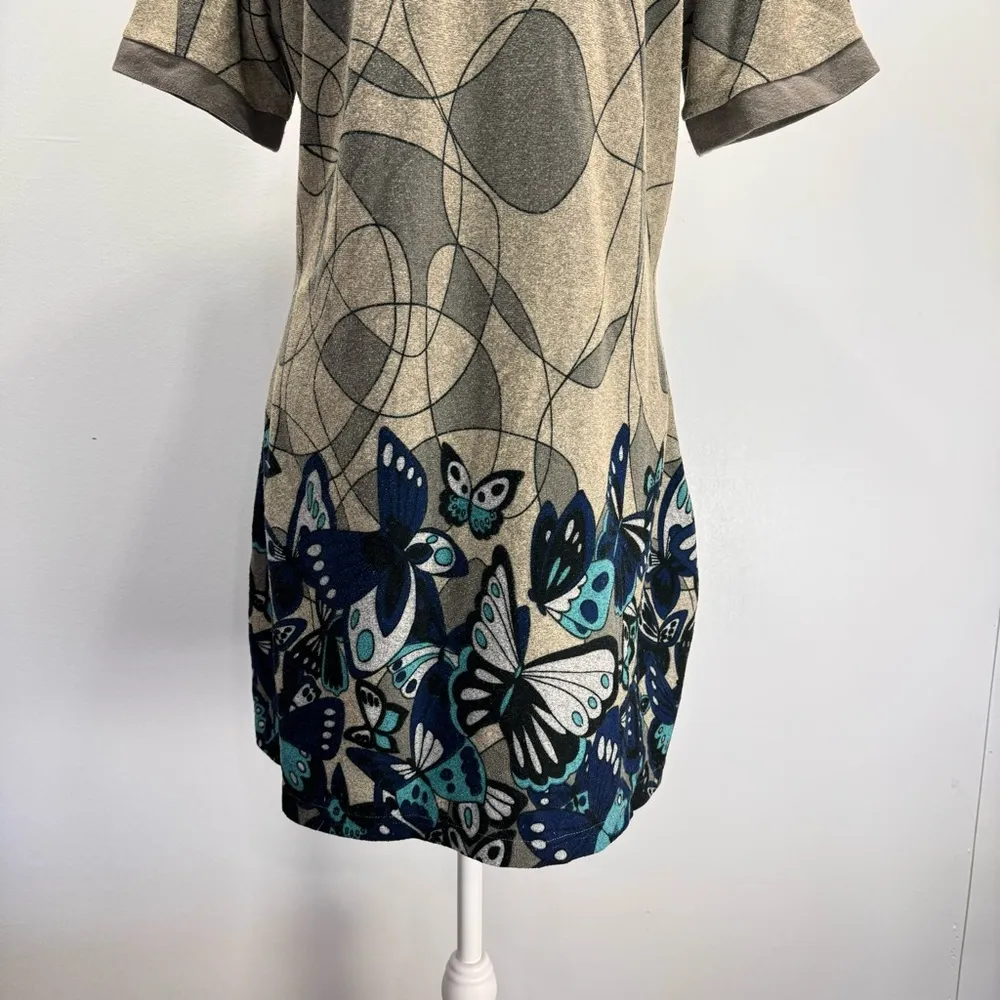 Funky People Geometric Circles & Butterflies Short Sleeve Mini Dress Size Large - Image 8