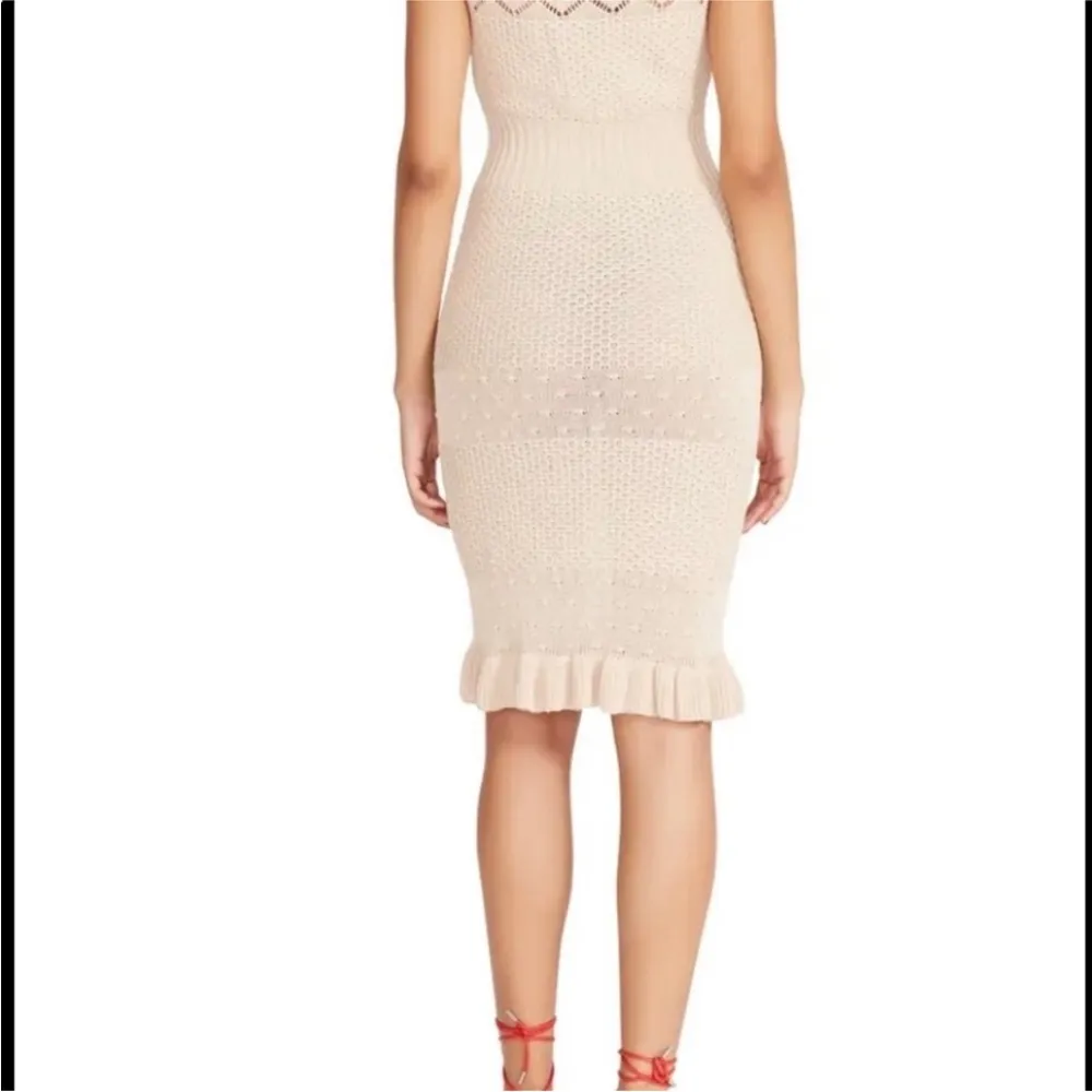 Betsey Johnson Alabaster crochet knit sleeveless dress tan size medium NWT - Image 13