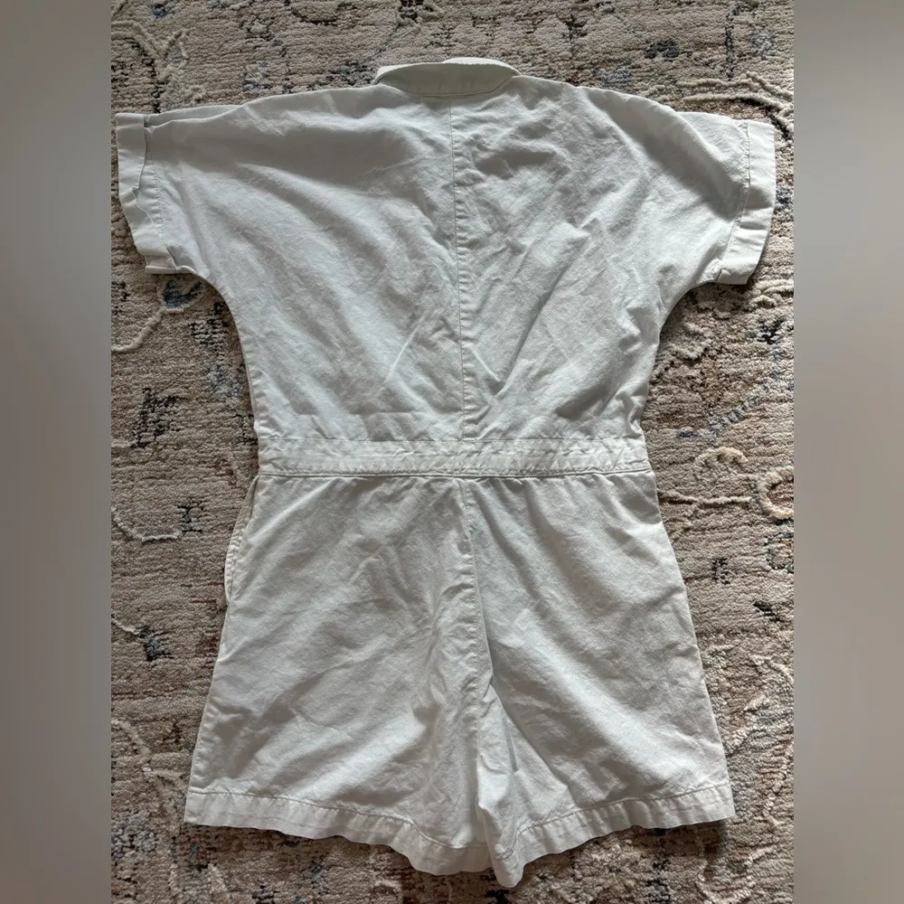 H&M Womens Utility Chino Romper Coverall Pockets White Size‎ XS - Image 2