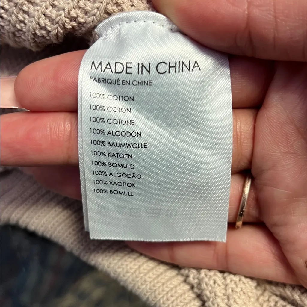 Club Monaco Women’s Tan Knitted Long Cardigan - 100% Cotton. Size: Xtra Small - Image 4