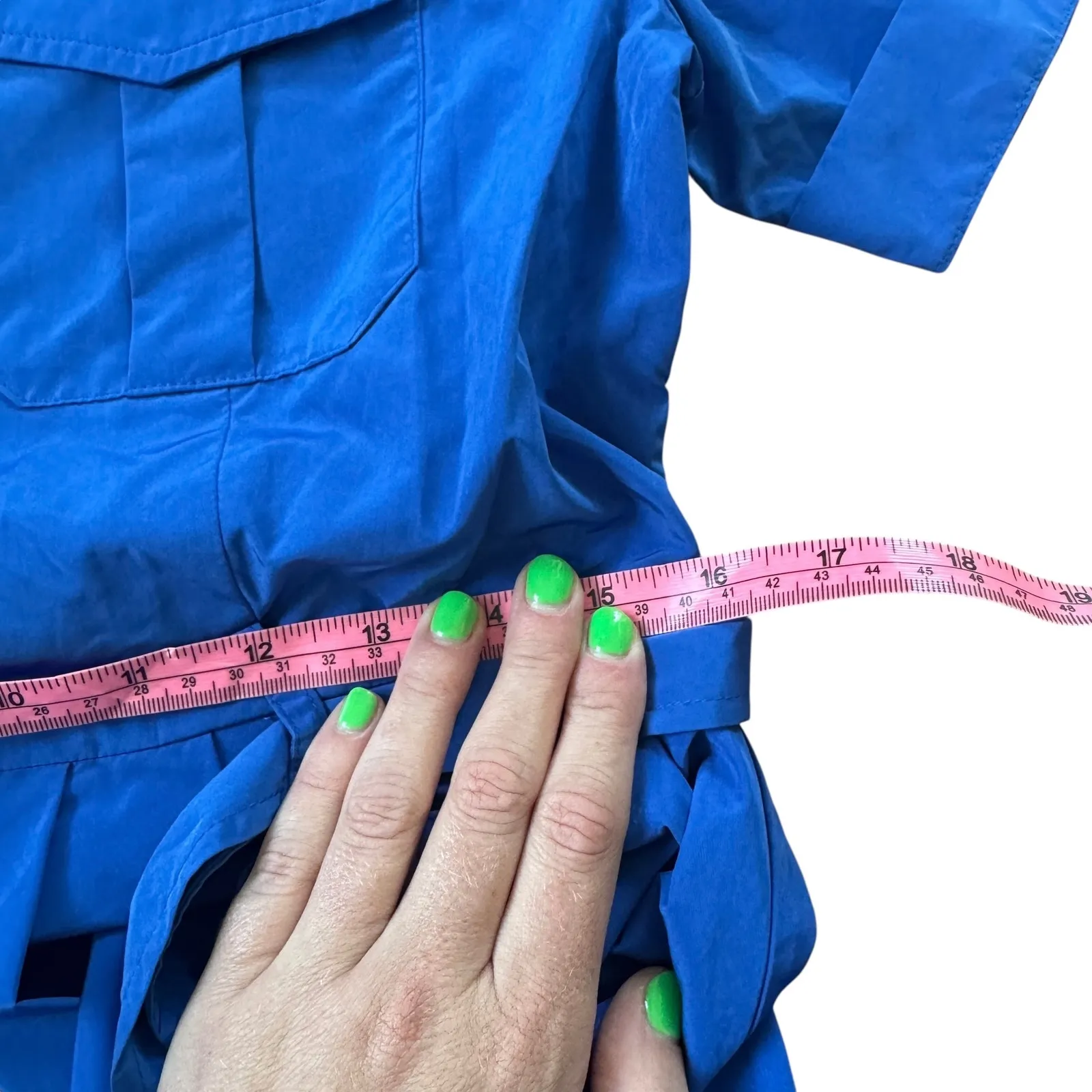 NEW DKNY Donna Karen New York Short Sleeve Collar Neck Shirtdress Royal Blue - Image 11