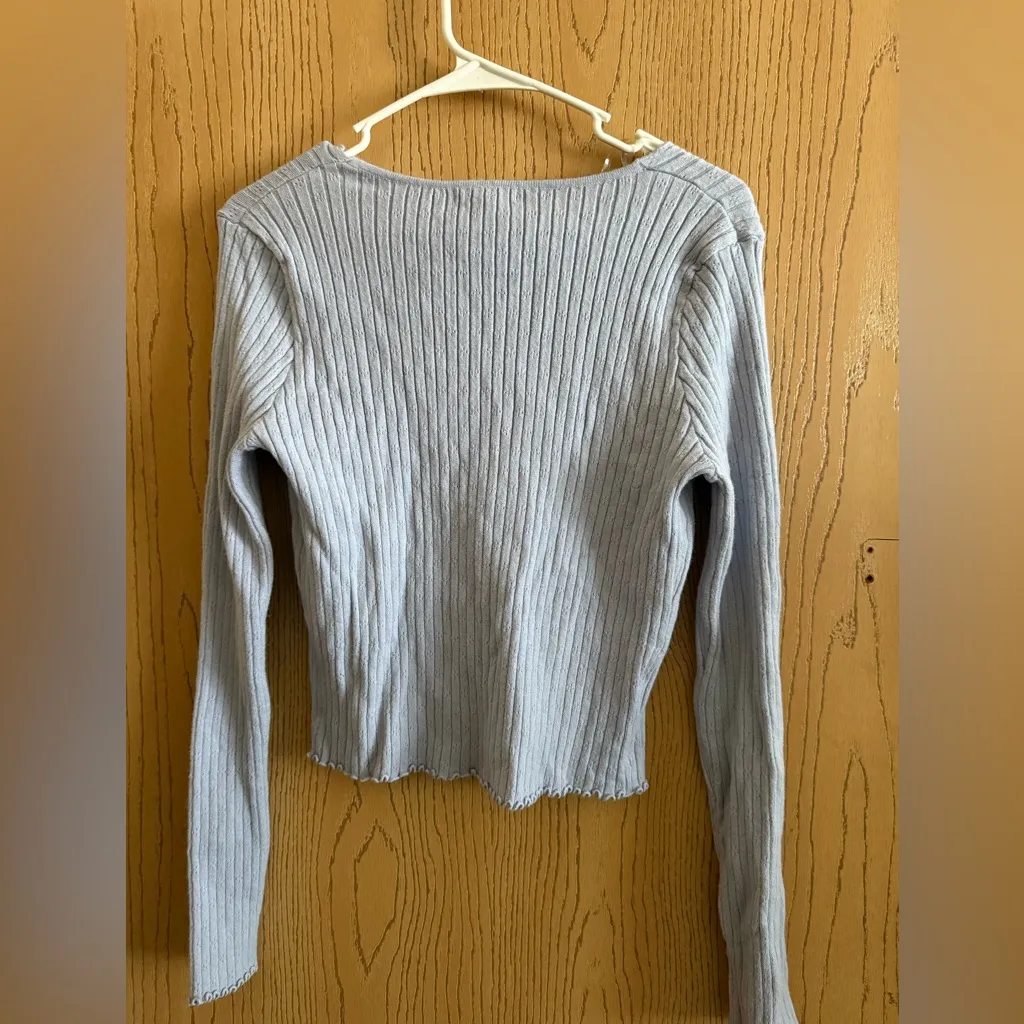Full Tilt Light Blue Knit Top - Image 2