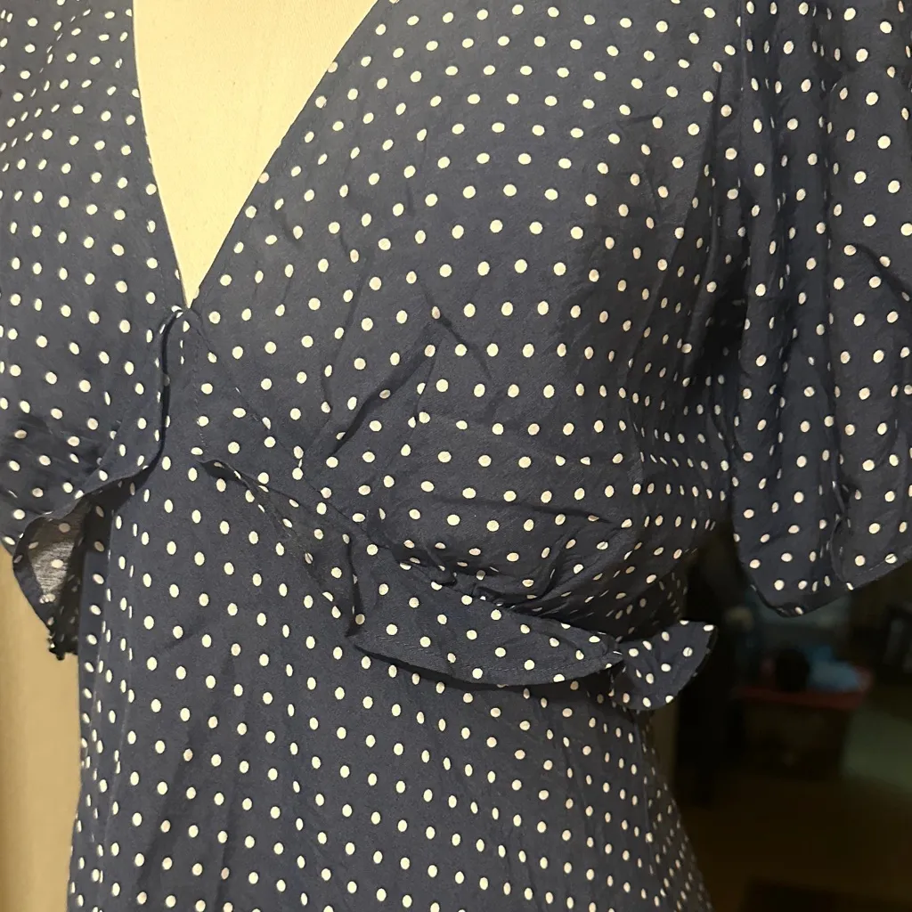 NWOT Puff-Sleeve Ruffle Mini Dress in Polka Dot - Image 8