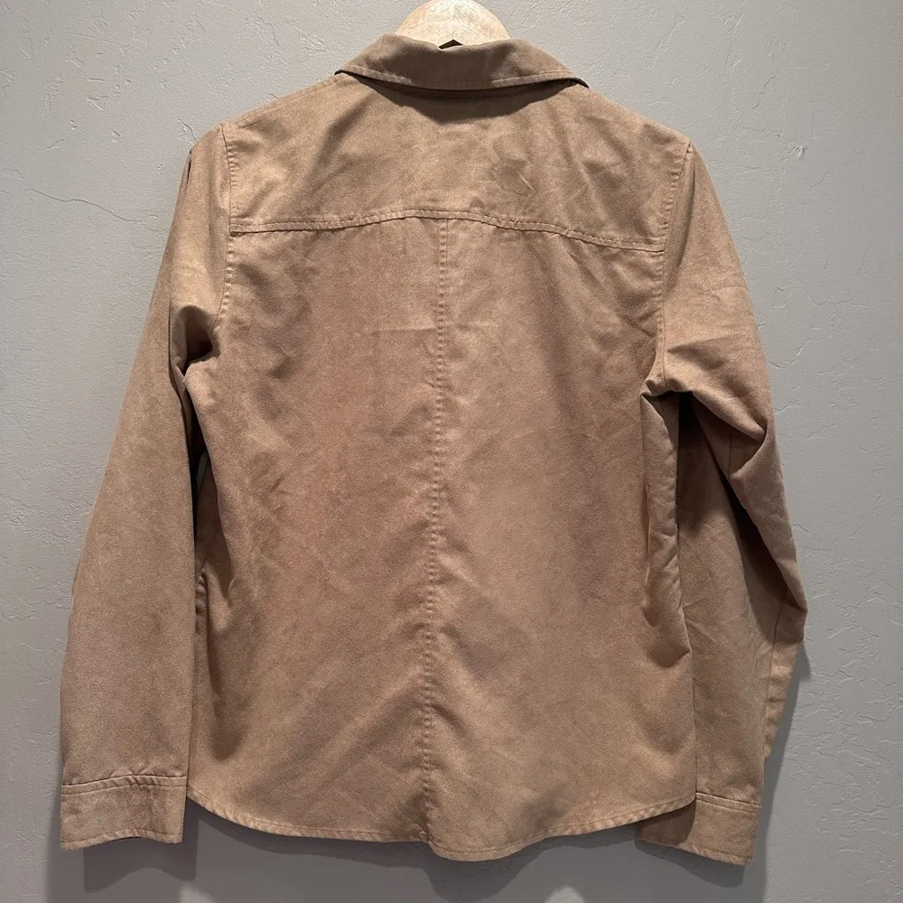 Liz Claiborne Sport Faux Suede Button Down Shirt Size Medium - Image 2