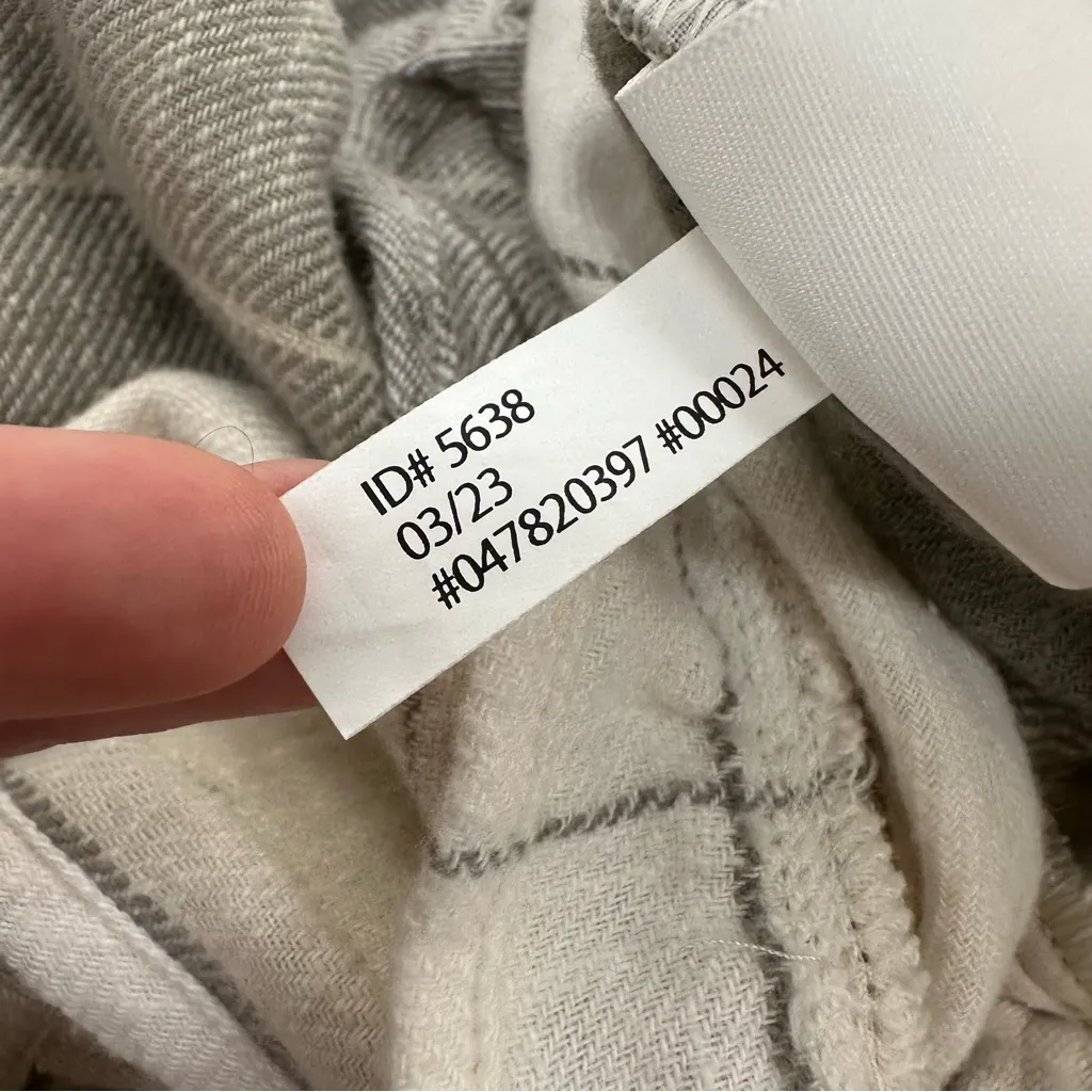 UpWest Easy Flutter Sleeve Plaid Flannel Mini Dress White Size XS - Image 12