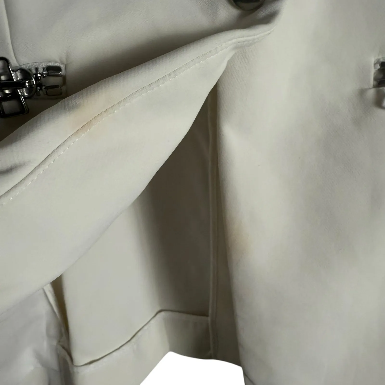 Veronica Beard White Scuba Zip Pocket Dickey Office Travel Blazer Jacket Size 6 - Image 9