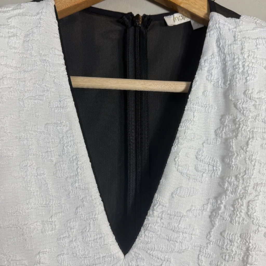 Maje Reese Mesh Paneled Matelasse Mini Dress Womens 1 Small White Black Cocktail - Image 7