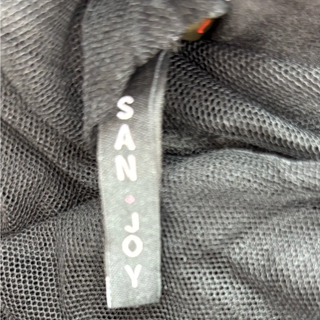 San Joy L Witchy Feminine Tiered Tulle Lace Trim Black Maxi Dress - Image 2