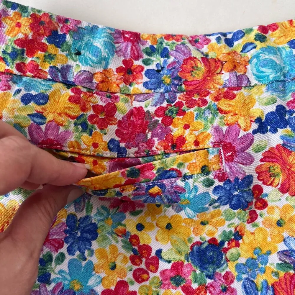 Attyre Floral Scalloped Hem Womens Shorts Sz 8 Cottagecore Y2K Preppy Summer - Image 6