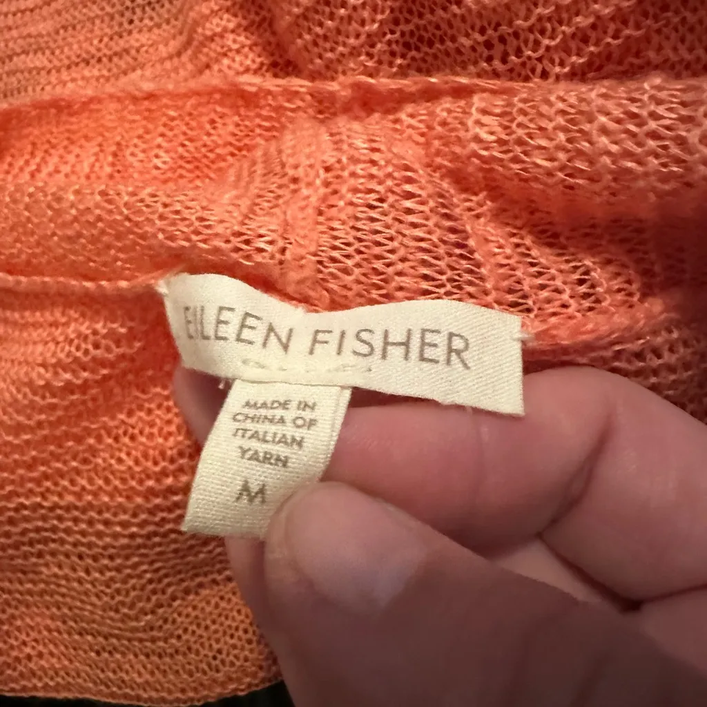 Eileen Fisher Linen Open Front Cardigan M - Image 4