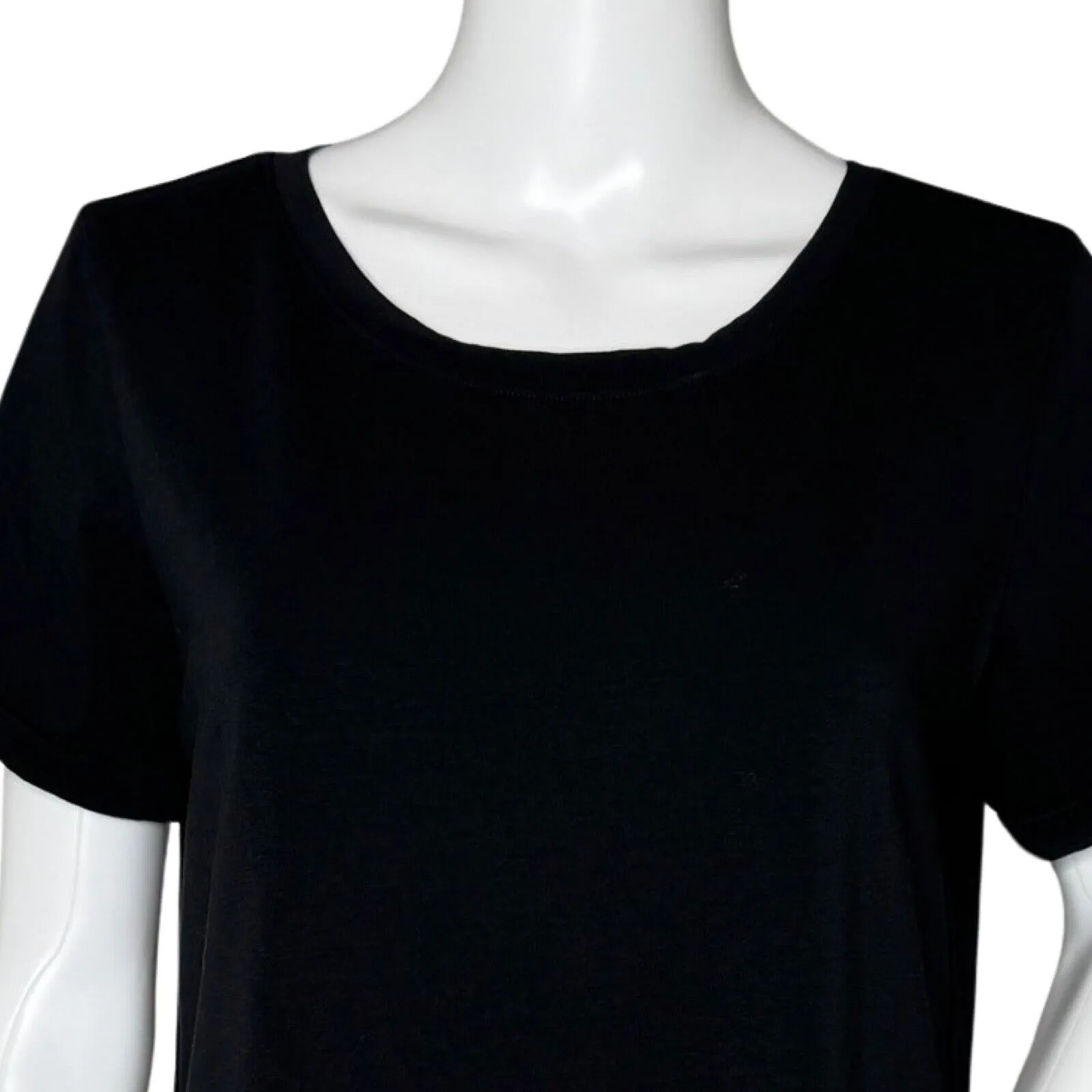 Soft Surroundings Shirt Womens Medium Black Tunic Top Basic Neutral Minimalist‎ - Image 5