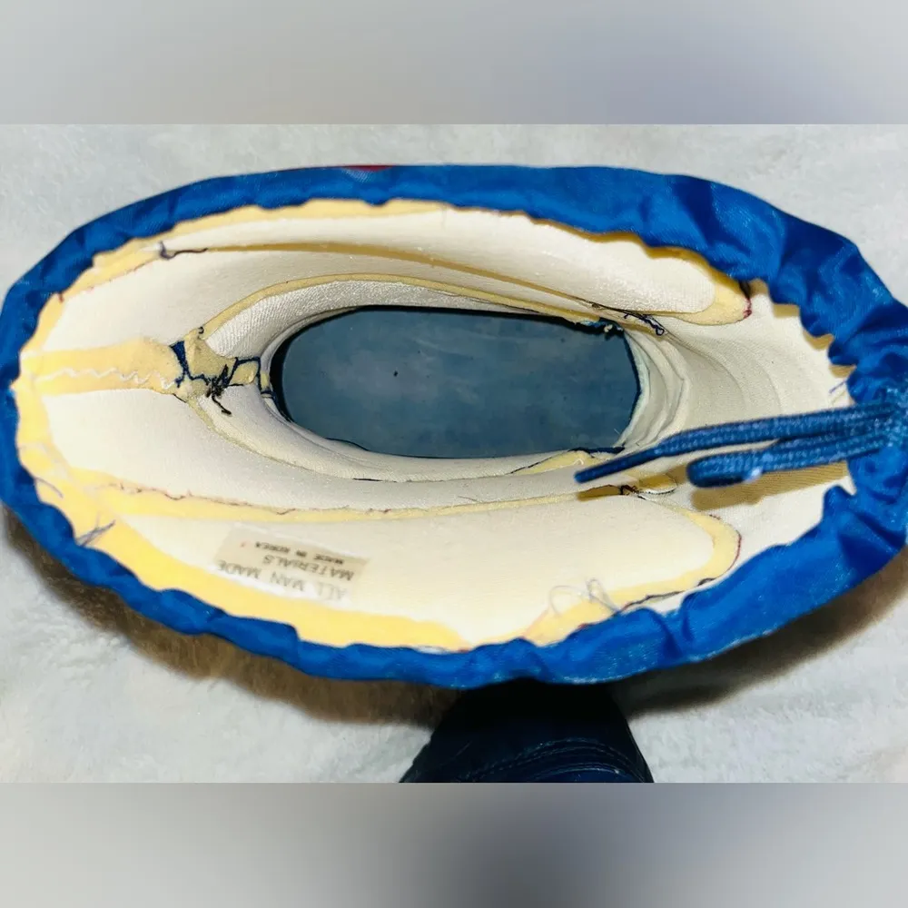 Vintage Colorblock Snow Moon Puffer Boots sz 9 Blue - Image 1