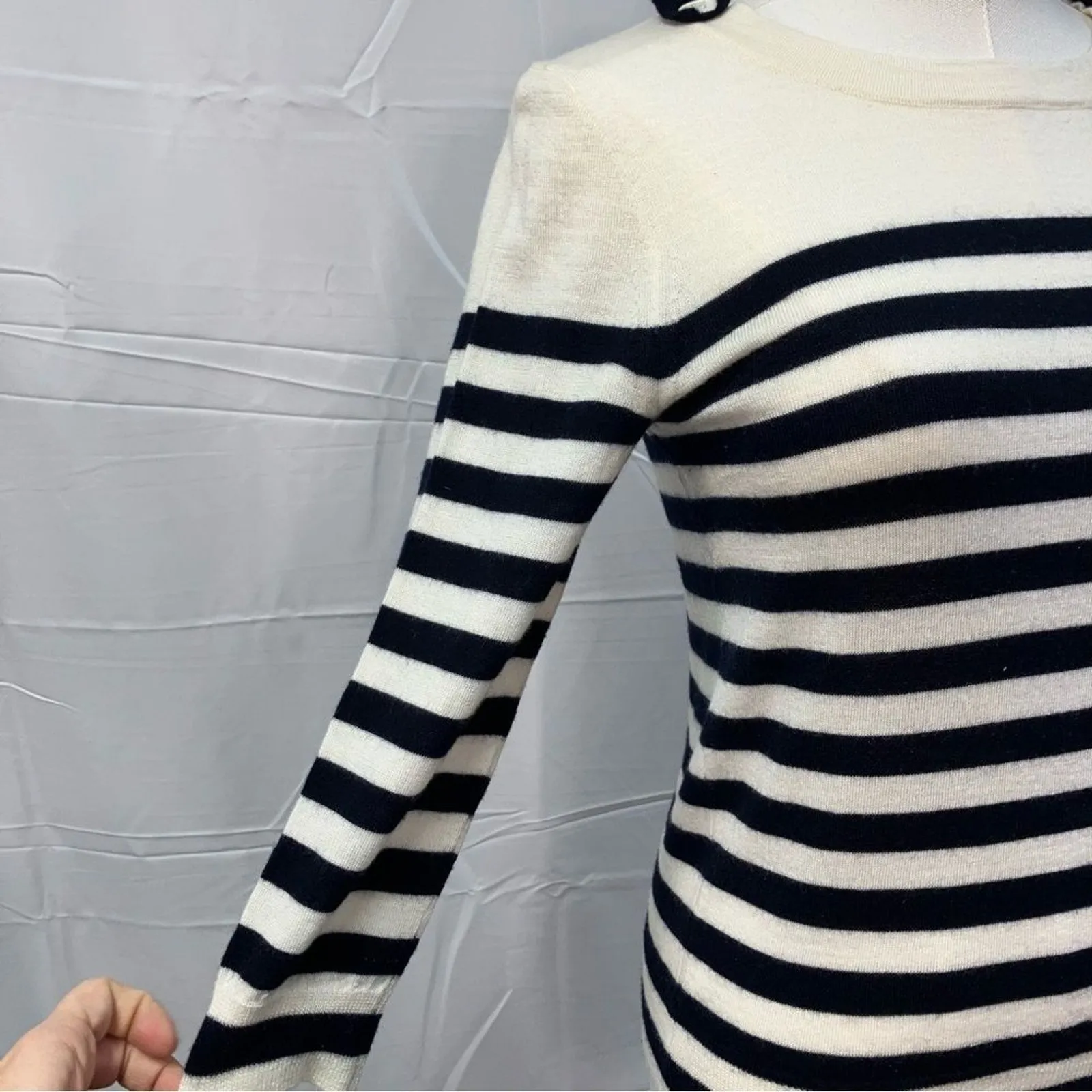 J.Crew striped long sleeve 100% Merino wool‎ sweater women’s PS preppy nautical - Image 3
