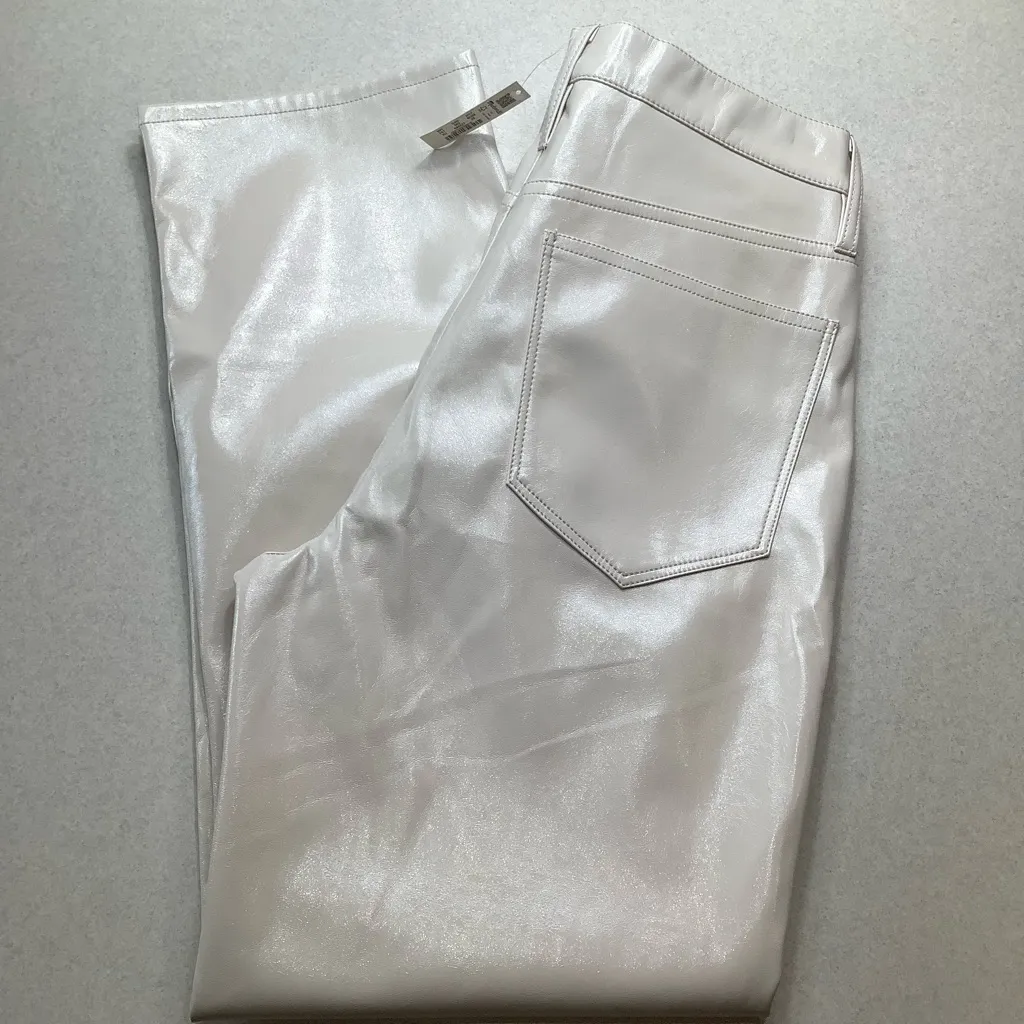 Madewell Perfect Vintage Straight 28‎ Faux Leather Edition Cream NWT - Image 5