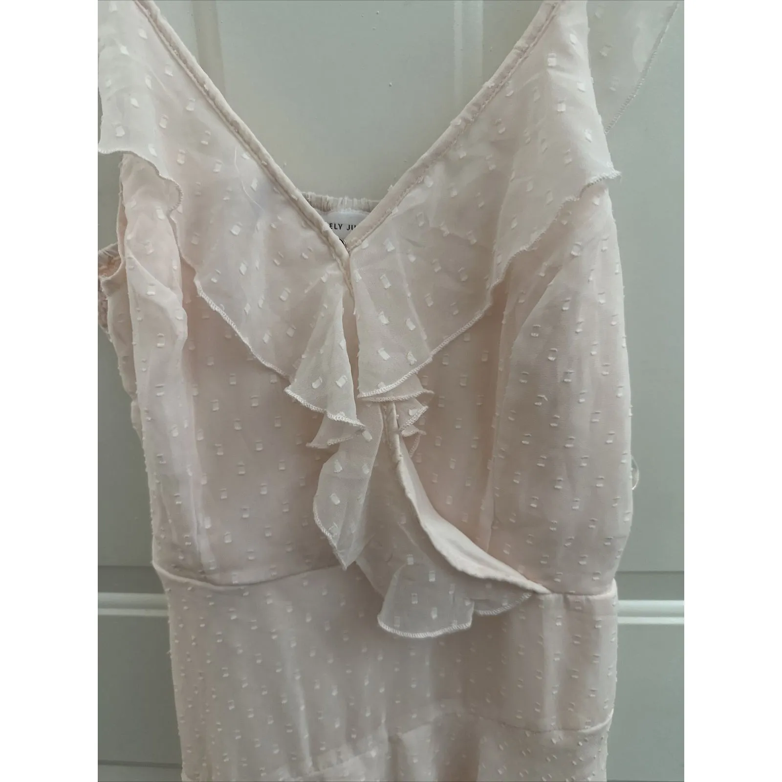 Sincerely Jules‎ Babydoll Gauzy Mini Slip Dress Size Large Pink 90s Style Y2K - Image 3